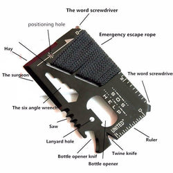 EDC - EDC Multi-Tool Survival Card With Rope