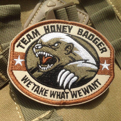 TEAM HONEY BADGER Tactical Morale Badge Military Patch