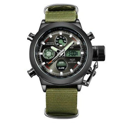Stainless Steel Sports Watch with Nylon Strap
