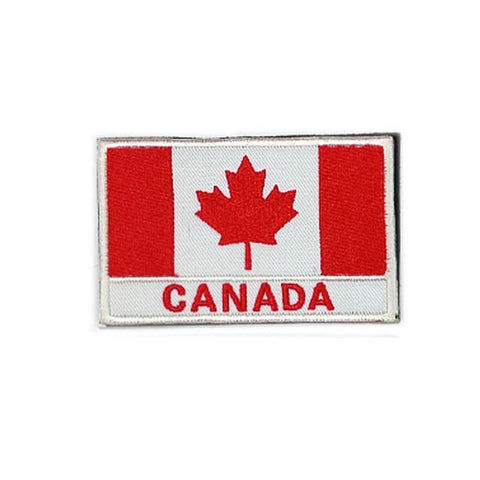 Embroidered Canada Flag Patch (Canada Text)