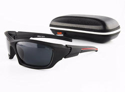 FRONTLINE High Impact Polarized Sunglasses (Black/Red with Grey Lens)