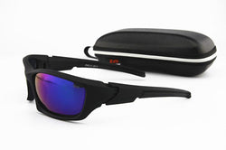 FRONTLINE High Impact Polarized Sunglasses (Black with Blue Lens)
