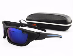 FRONTLINE High Impact Polarized Sunglasses (Black/Blue with Blue Lens)