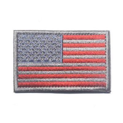 Embroidered American Flag Patch (Silver Colored)