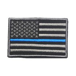 Embroidered American Flag Patch (Grey with Thin Blue Line)