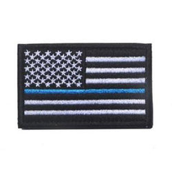 Embroidered American Flag Patch (Black with Thin Blue Line)