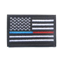 Embroidered American Flag Patch (Black with Thin Blue/Red Line)