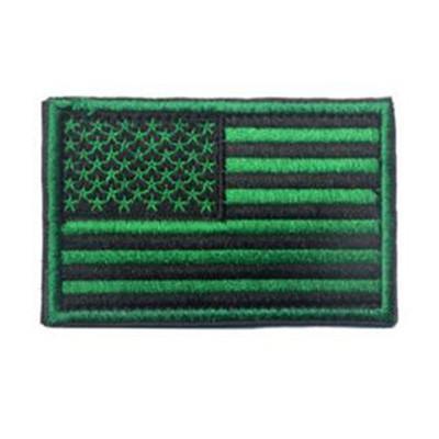 Embroidered American Flag Patch (Green)