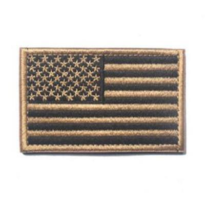 Embroidered American Flag Patch (Tan)