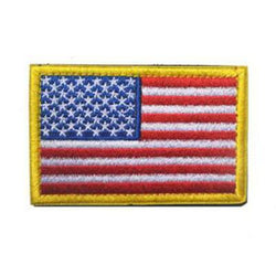 Embroidered American Flag Patch (Gold Border)