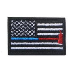 Embroidered American Flag Patch (Black with Thin Blue/Red Axe)