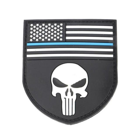 Military Morale Patch (Punisher Flag White)