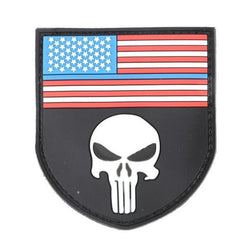 Military Morale Patch (Punisher Flag USA)