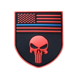 Military Morale Patch (Punisher Flag Red)