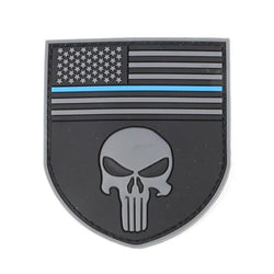 Military Morale Patch (Punisher Flag Grey)