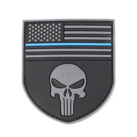 Military Morale Patch (Punisher Flag Grey)