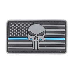 Military Morale Patch (Grey Flag Blue Line)